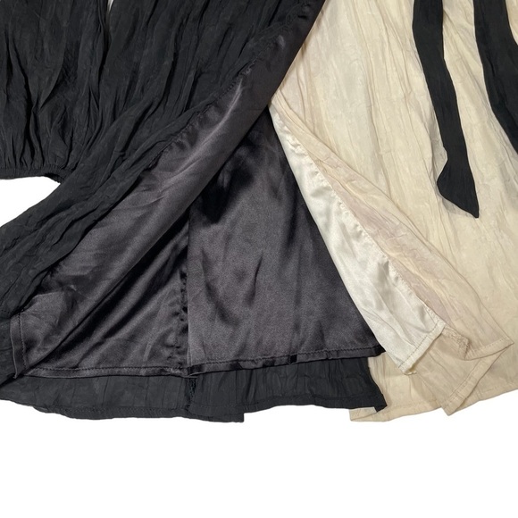 WOMEN MINI COLOR-BLOCK DRESS  CREPE SURPLICE NECK WRAP M - 4S13NNA WEILA DRESS - Picture 6 of 17